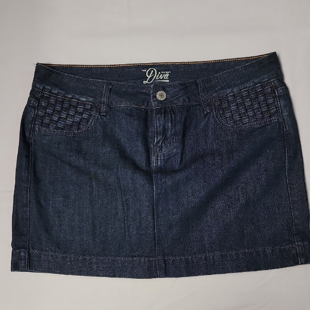 Diva Dark Blue Pencil Skirt with Pocket Details